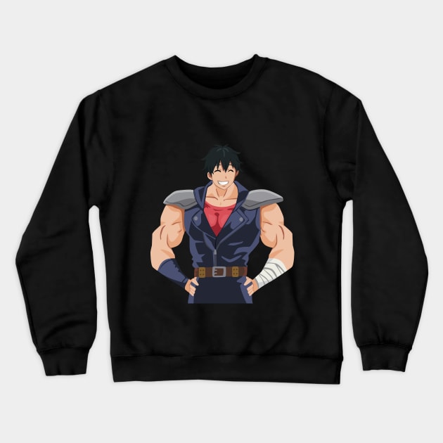 How Many Kilograms are the Dumbbells You Lift? - Machio Cosplay Kenshiro Crewneck Sweatshirt by Dokey4Artist